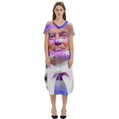 Donald Trump Flag T-shirt Midi Dress With Pockets by vintagetrump