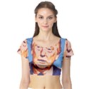 Orange Donald Trump Short Sleeve Crop Top View1