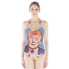 Orange Donald Trump Halter Swimsuit by vintagetrump