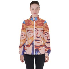 Orange Donald Trump Women s High Neck Windbreaker by vintagetrump