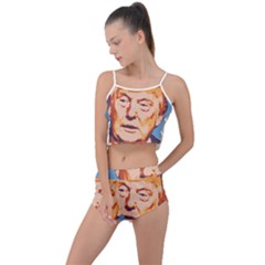 Orange Donald Trump Summer Cropped Co-ord Set by vintagetrump