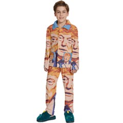 Orange Donald Trump Kids  Long Sleeve Velvet Pajamas Set by vintagetrump