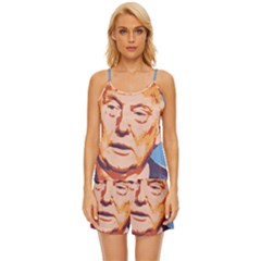 Orange Donald Trump Satin Pajama Short Set by vintagetrump