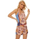 Orange Donald Trump Satin Pajama Short Set View3