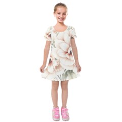 Floral Design 02 Kids  Short Sleeve Velvet Dress by myclothy