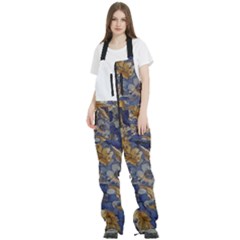 Floral Design 04 Women s Front Zip Ski And Snowboard Bib Pants by myclothy