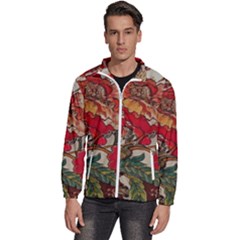 Floral Design 05 Men s High Neck Windbreaker by myclothy