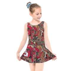 Christmas Art 01 Kids  Skater Dress Swimsuit by myclothy