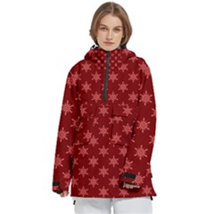 Illustrations Red Abstract Pattern Seamless Texture Women s Pullover Zip Ski And Snowboard Waterproof Breathable Jacket by Hannah976