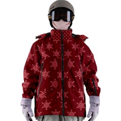 Illustrations Red Abstract Pattern Seamless Texture Women s Zip Ski And Snowboard Waterproof Breathable Jacket by Hannah976