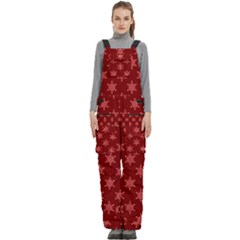 Illustrations Red Abstract Pattern Seamless Texture Women s Side Zip Front Pouch Ski And Snowboard Bib Pants	 by Hannah976