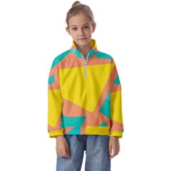 Geometric Design 02 Kids  Half Zip Hoodie by myclothy