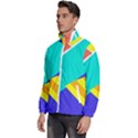 Geometric  Design 04 Men s High Neck Windbreaker View2