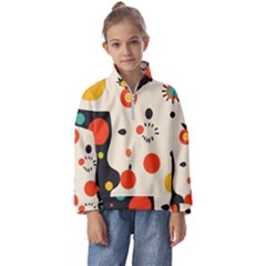 Geometric Design Kids  Half Zip Hoodie by myclothy