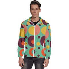 Geometric Design 11 Men s High Neck Windbreaker by myclothy