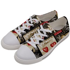 Christmas Reindeer Men s Low Top Canvas Sneakers by Posterlux