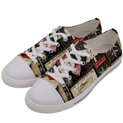 Christmas Reindeer Women s Low Top Canvas Sneakers by Posterlux