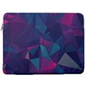 Turquoise Abstract Black Galaxy Pattern Turquoise 17  Vertical Laptop Sleeve Case With Pocket View1