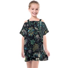 Pattern Flowers Plants Leaves Kids  One Piece Chiffon Dress by Posterlux