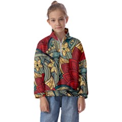 Pattern Shape Colorful Flower Leaves Kids  Half Zip Hoodie by Posterlux