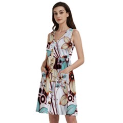 Flowers Flowers Pattern Sleeveless Dress With Pocket by Posterlux