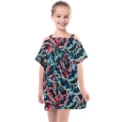 Leaves Pattern Patterns Colorful Kids  One Piece Chiffon Dress by Posterlux