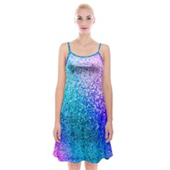 Rainbow Colors Colorful Pattern Spaghetti Strap Velvet Dress by Posterlux