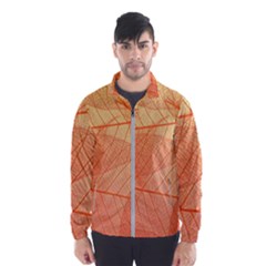 Abstract Texture Of Colorful Bright Pattern Of Transparent Leaves Of Orange And Yellow Color Men s Windbreaker by Posterlux