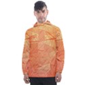 Abstract Texture Of Colorful Bright Pattern Of Transparent Leaves Of Orange And Yellow Color Men s Front Pocket Pullover Windbreaker View1