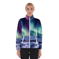 Northern Lights Aurora Night Nature Women s Bomber Jacket by Posterlux