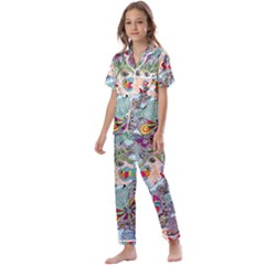 Supersonicangeldream Kids  Satin Short Sleeve Pajamas Set by chellerayartisans