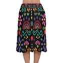 Mexican Folk Art Seamless Pattern Colorful Velvet Flared Midi Skirt View2