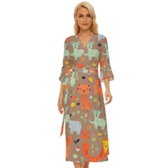 Pet Animal 05 Midsummer Wrap Dress by myclothy