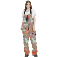 Pet Animal 05 Women s Front Zip Ski And Snowboard Bib Pants by myclothy