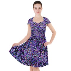 Neon Symphony Design Cap Sleeve Midi Dress With Pockets by dflcprintsclothing