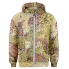 Retro Old Vintage Map Of Europe Men s Zipper Hoodie by Bedest