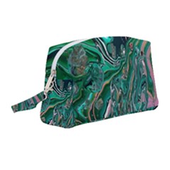 Malachite  Wristlet Pouch Bag (medium) by kaleidomarblingart