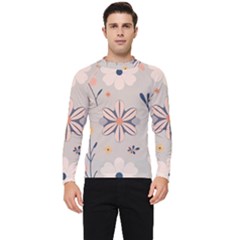  Minimalist Pattern With Simple Lines,flower And Shapes, Creating A Clean And Modern Men s Long Sleeve Rash Guard by myclothy