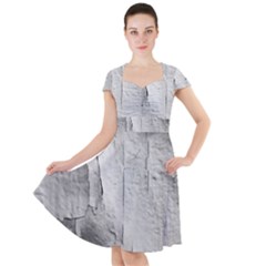 Wall With Cracked White Paint Texture Cap Sleeve Midi Dress With Pockets by dflcprintsclothing