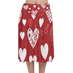 Valentine Velvet Flared Midi Skirt by pollyparadiseartshop