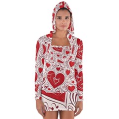 Be My Valentine Long Sleeve Hooded T-shirt by pollyparadiseartshop