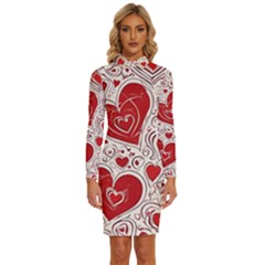 Be My Valentine Long Sleeve Shirt Collar Bodycon Dress by pollyparadiseartshop