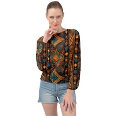 Tribal Chic Banded Bottom Chiffon Top by pollyparadiseartshop