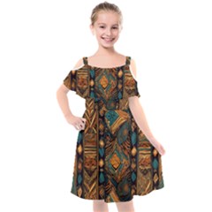 Tribal Chic Kids  Cut Out Shoulders Chiffon Dress by pollyparadiseartshop