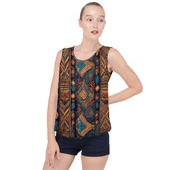 Tribal Chic Bubble Hem Chiffon Tank Top by pollyparadiseartshop