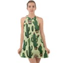 Cactus  Halter Tie Back Chiffon Dress View1