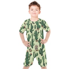 Cactus  Kids  T-shirt And Shorts Set by pollyparadiseartshop