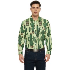 Cactus  Men s Long Sleeve Pocket Shirt  by pollyparadiseartshop