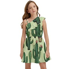 Cactus  Kids  One Shoulder Party Dress by pollyparadiseartshop