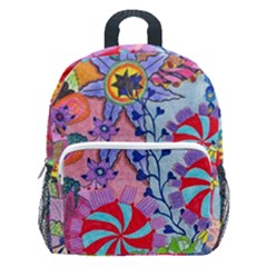 Cabbage Flower Abstract (1) (custom) Kids  Age 5-10 Lightweight School Backpack With Side Pockets by okhismakingart